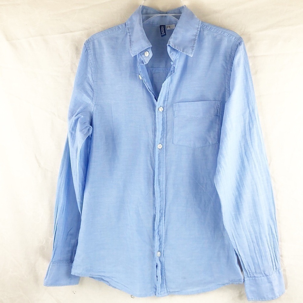 Euc - Divided By H&M Blue Dress Shirt Sz XS